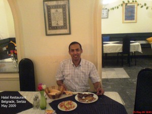 Dinner at a Muslim Restaurant in Belgrade